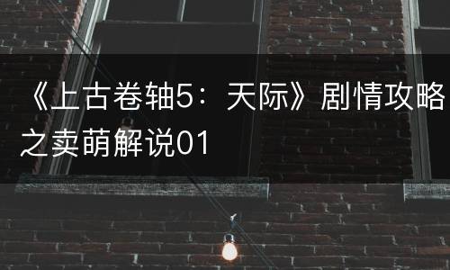 《上古卷轴5：天际》剧情攻略之卖萌解说01
