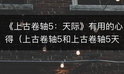 《上古卷轴5：天际》有用的心得（上古卷轴5和上古卷轴5天际）