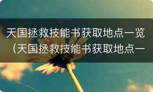 天国拯救技能书获取地点一览（天国拯救技能书获取地点一览图片）