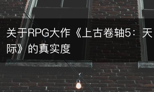 关于RPG大作《上古卷轴5：天际》的真实度