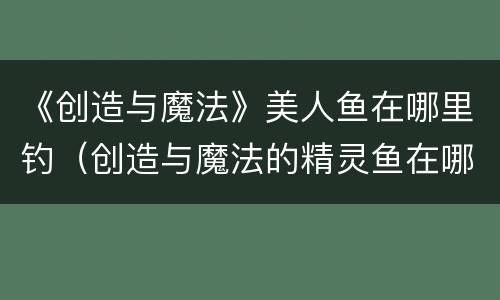 《创造与魔法》美人鱼在哪里钓（创造与魔法的精灵鱼在哪里钓?）
