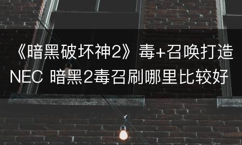 《暗黑破坏神2》毒+召唤打造NEC 暗黑2毒召刷哪里比较好