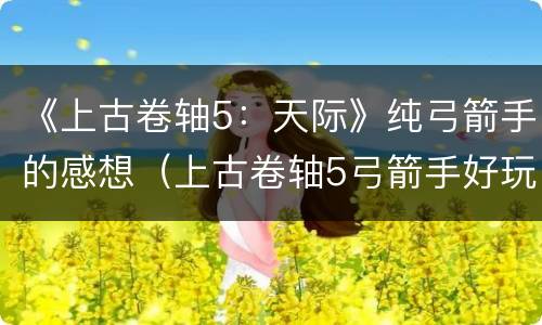 《上古卷轴5：天际》纯弓箭手的感想（上古卷轴5弓箭手好玩吗）