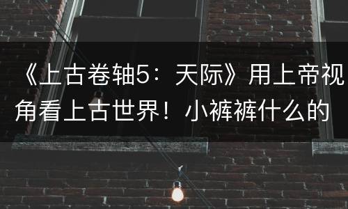 《上古卷轴5：天际》用上帝视角看上古世界！小裤裤什么的不过是浮云！