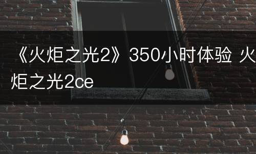 《火炬之光2》350小时体验 火炬之光2ce