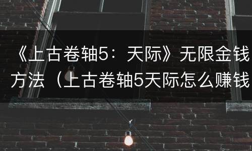 《上古卷轴5：天际》无限金钱方法（上古卷轴5天际怎么赚钱）