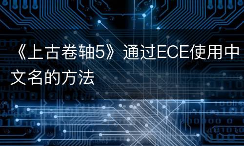 《上古卷轴5》通过ECE使用中文名的方法