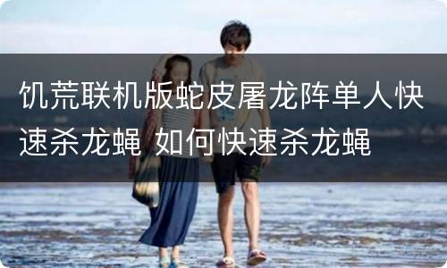 饥荒联机版蛇皮屠龙阵单人快速杀龙蝇 如何快速杀龙蝇