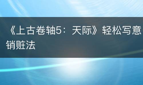 《上古卷轴5：天际》轻松写意销赃法