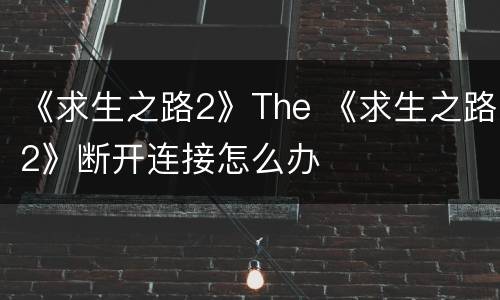 《求生之路2》The 《求生之路2》断开连接怎么办