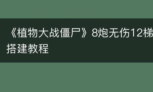 《植物大战僵尸》8炮无伤12梯搭建教程