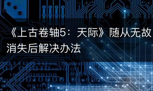 《上古卷轴5：天际》随从无故消失后解决办法