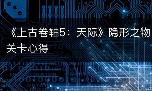 《上古卷轴5：天际》隐形之物关卡心得