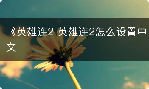 《英雄连2 英雄连2怎么设置中文