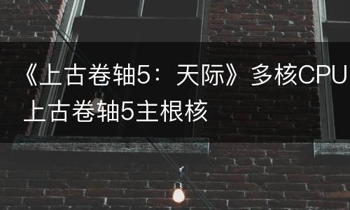 《上古卷轴5：天际》多核CPU 上古卷轴5主根核