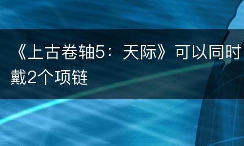 《上古卷轴5：天际》可以同时戴2个项链