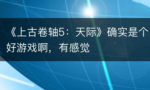 《上古卷轴5：天际》确实是个好游戏啊，有感觉