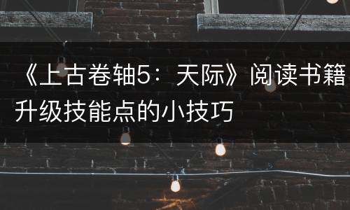 《上古卷轴5：天际》阅读书籍升级技能点的小技巧