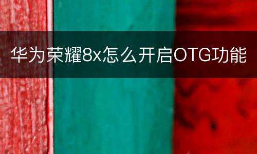 华为荣耀8x怎么开启OTG功能