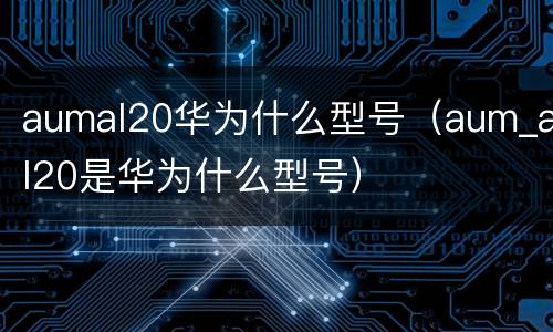 aumal20华为什么型号（aum_al20是华为什么型号）