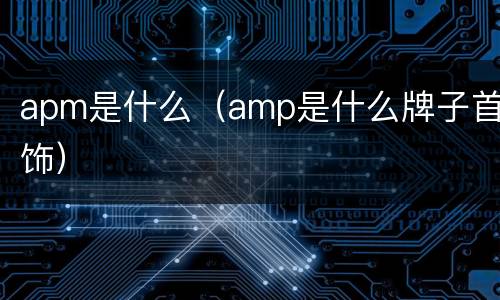 apm是什么（amp是什么牌子首饰）