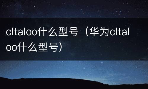 cltaloo什么型号（华为cltaloo什么型号）
