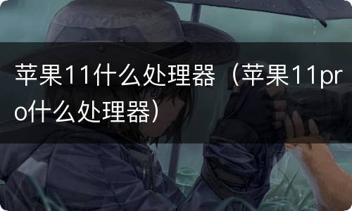 苹果11什么处理器（苹果11pro什么处理器）