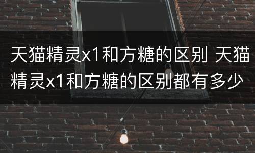 天猫精灵x1和方糖的区别 天猫精灵x1和方糖的区别都有多少功能