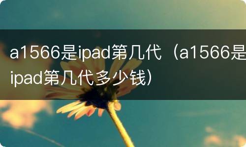 a1566是ipad第几代（a1566是ipad第几代多少钱）