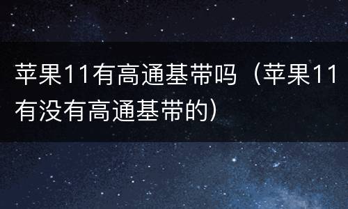 苹果11有高通基带吗（苹果11有没有高通基带的）