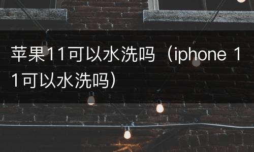 苹果11可以水洗吗（iphone 11可以水洗吗）
