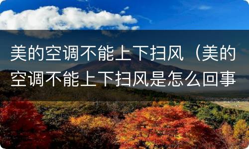 美的空调不能上下扫风（美的空调不能上下扫风是怎么回事?）