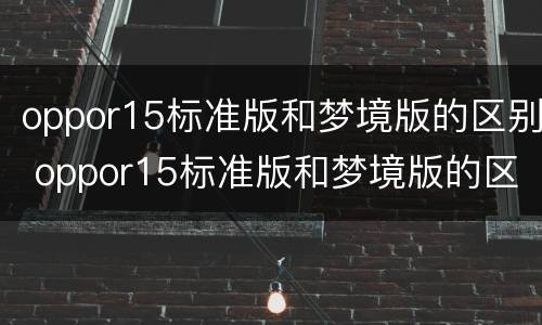 oppor15标准版和梦境版的区别 oppor15标准版和梦境版的区别图片