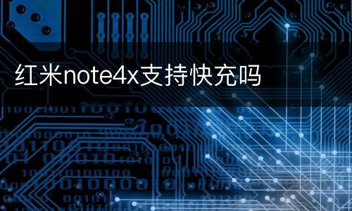 红米note4x支持快充吗