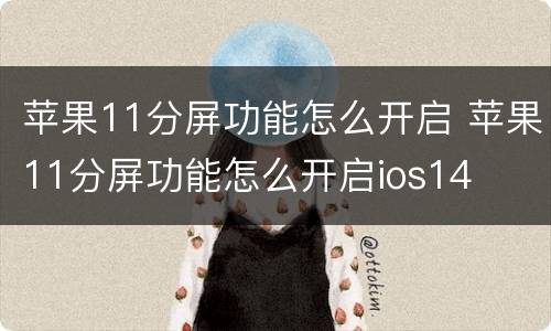 苹果11分屏功能怎么开启 苹果11分屏功能怎么开启ios14