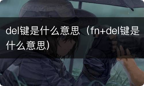 del键是什么意思（fn+del键是什么意思）