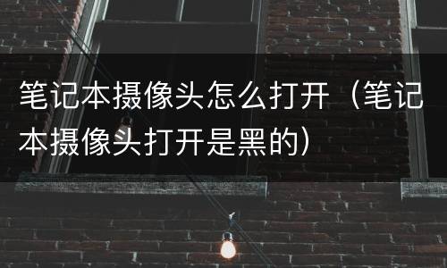 笔记本摄像头怎么打开（笔记本摄像头打开是黑的）