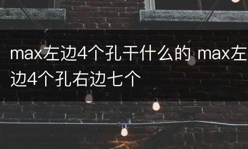 max左边4个孔干什么的 max左边4个孔右边七个