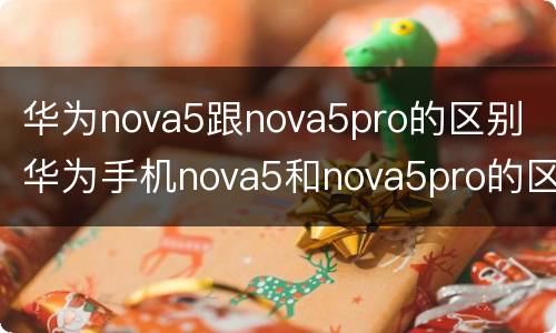 华为nova5跟nova5pro的区别 华为手机nova5和nova5pro的区别