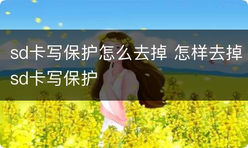 sd卡写保护怎么去掉 怎样去掉sd卡写保护