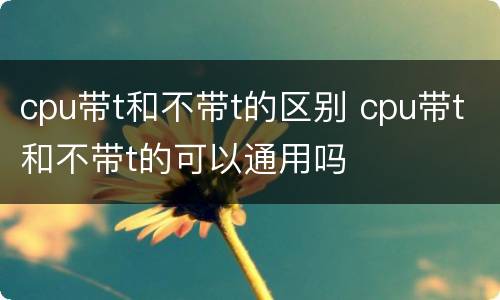 cpu带t和不带t的区别 cpu带t和不带t的可以通用吗