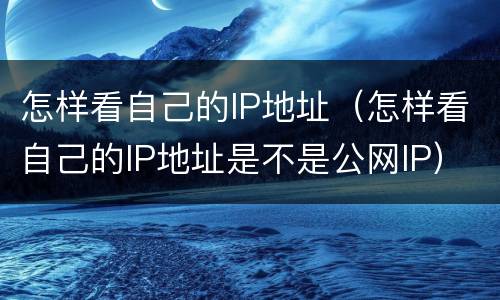 怎样看自己的IP地址（怎样看自己的IP地址是不是公网IP）