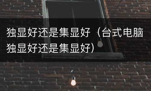 独显好还是集显好（台式电脑独显好还是集显好）