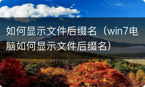 如何显示文件后缀名（win7电脑如何显示文件后缀名）