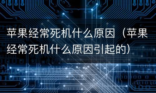 苹果经常死机什么原因（苹果经常死机什么原因引起的）