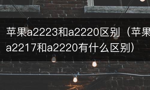 苹果a2223和a2220区别（苹果a2217和a2220有什么区别）
