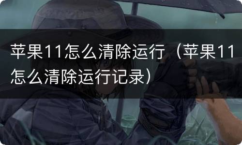 苹果11怎么清除运行（苹果11怎么清除运行记录）