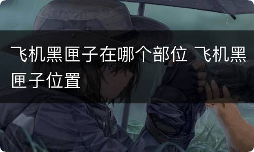 飞机黑匣子在哪个部位 飞机黑匣子位置