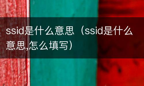 ssid是什么意思（ssid是什么意思,怎么填写）
