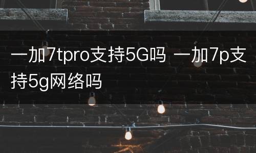一加7tpro支持5G吗 一加7p支持5g网络吗